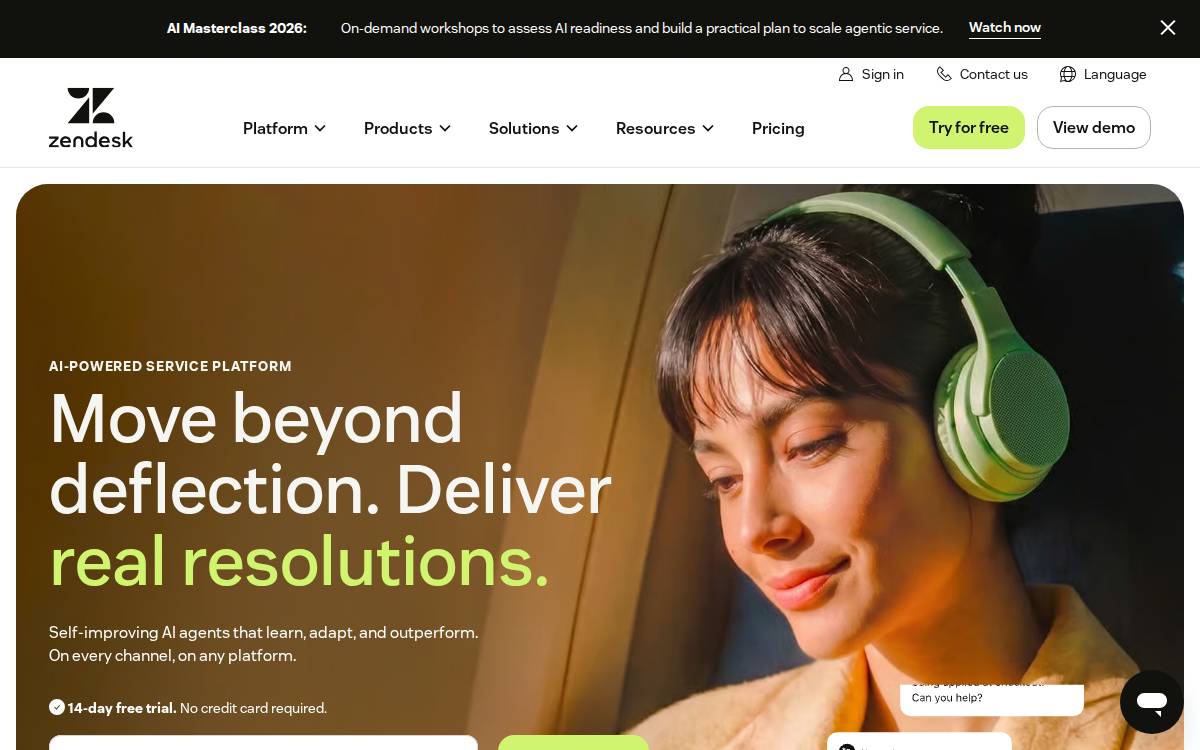 Zendesk website preview