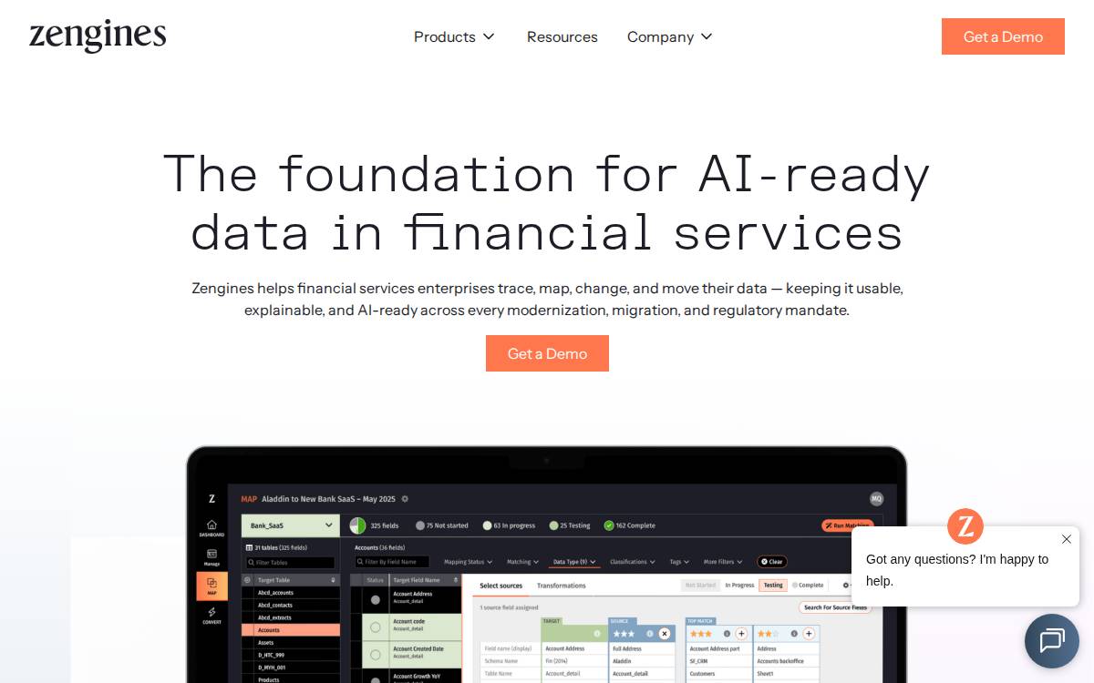 Zengines website preview
