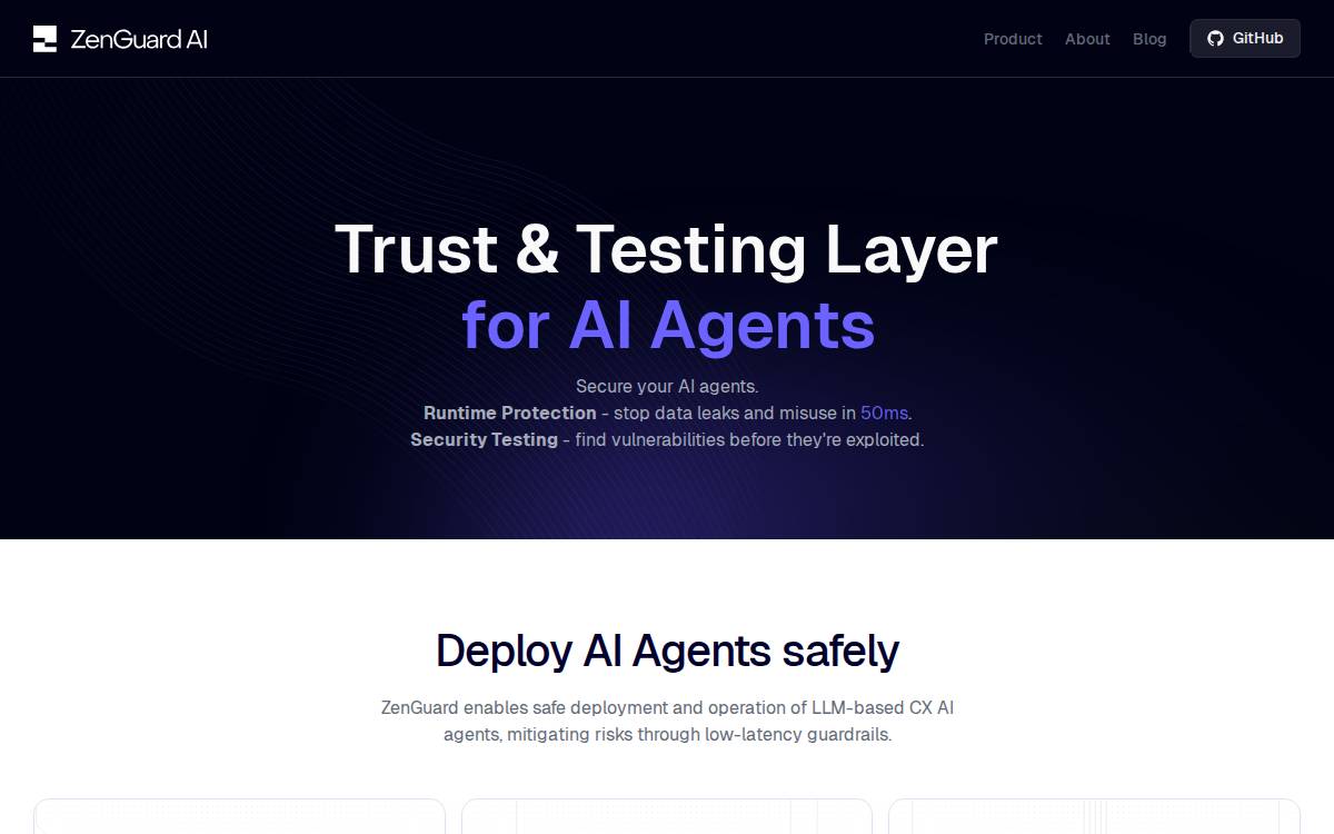 Zenguard website preview