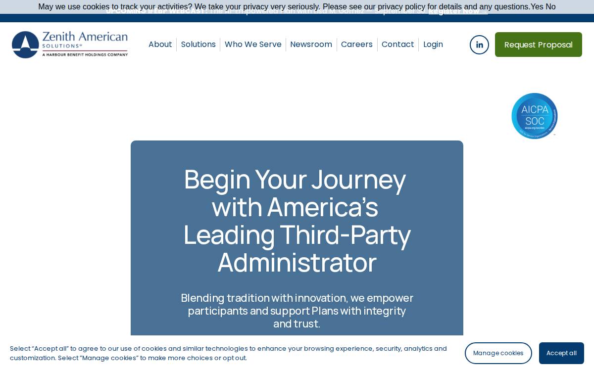 Zenith American Solutions website preview
