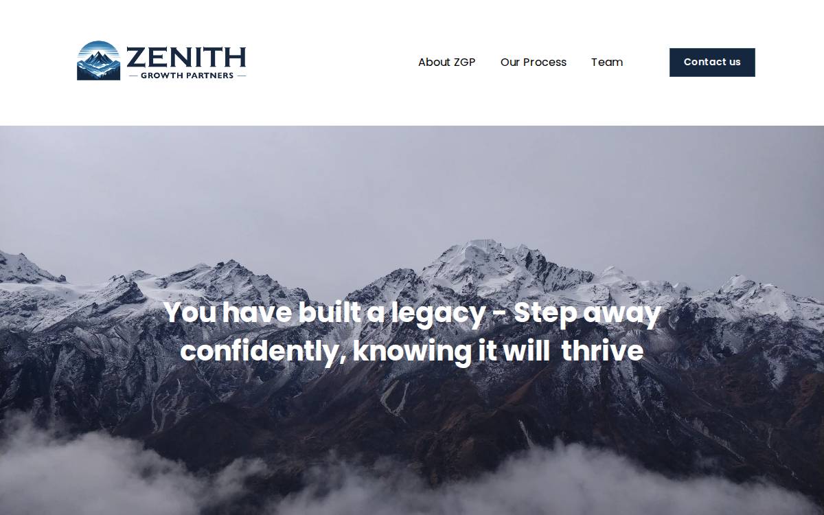Zenith Growth Partners website preview