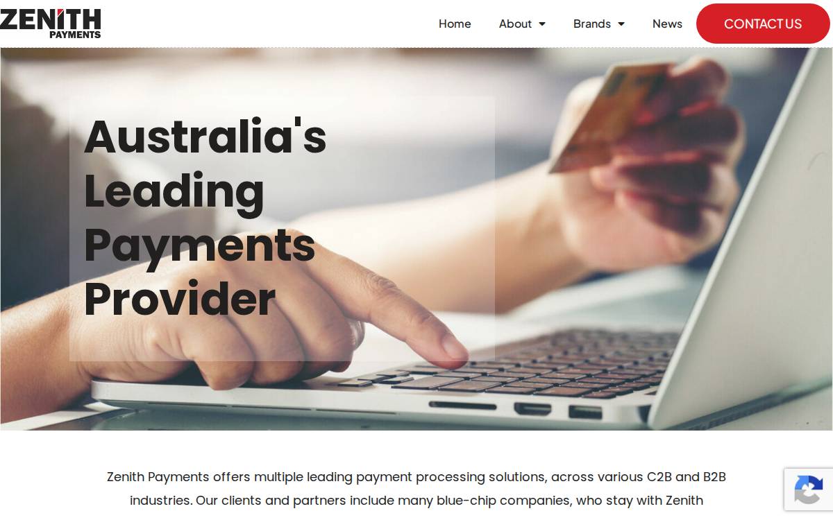 Zenith Payments website preview