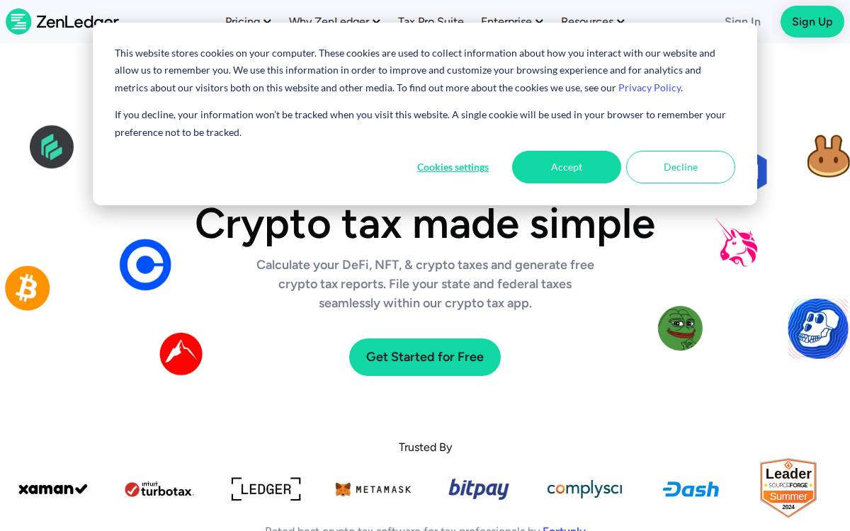 ZenLedger website preview