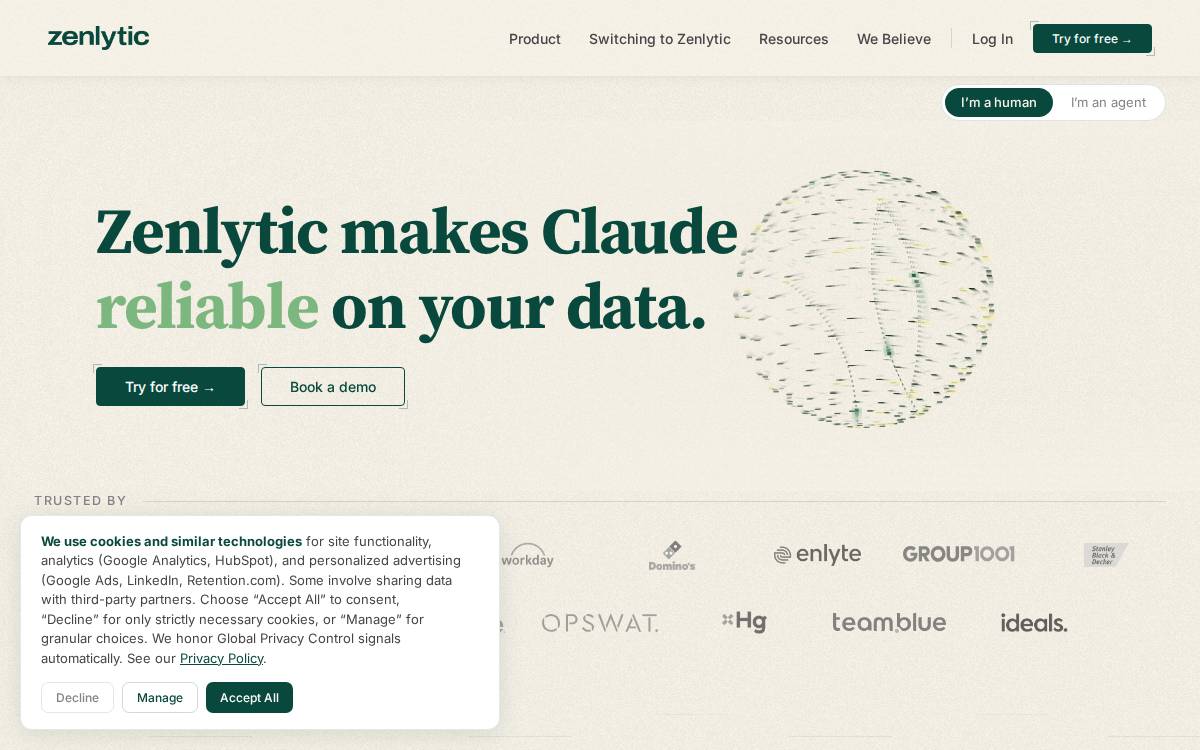 Zenlytic website preview