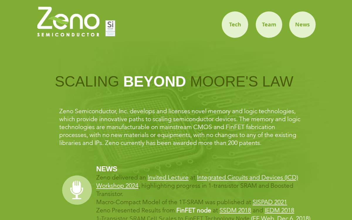 Zenosemi website preview