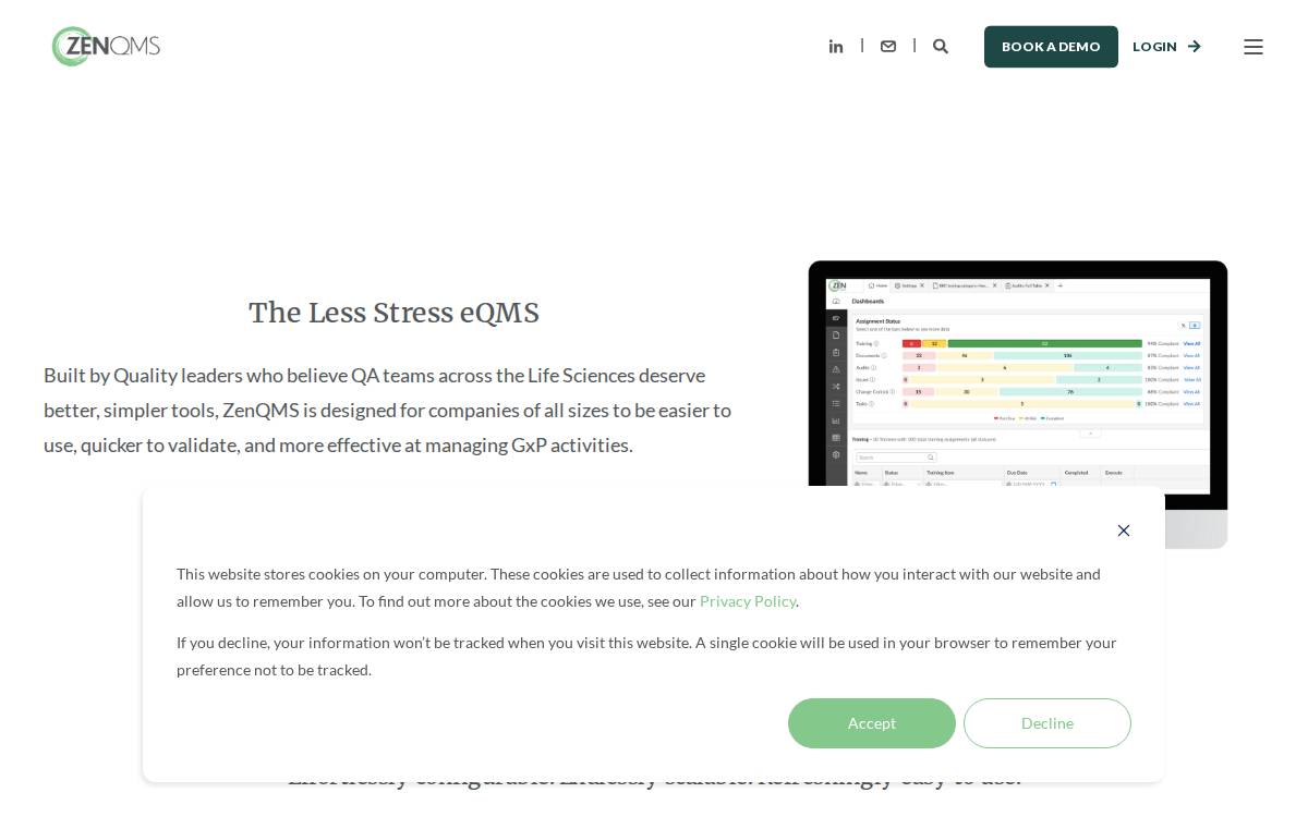 Zenqms website preview
