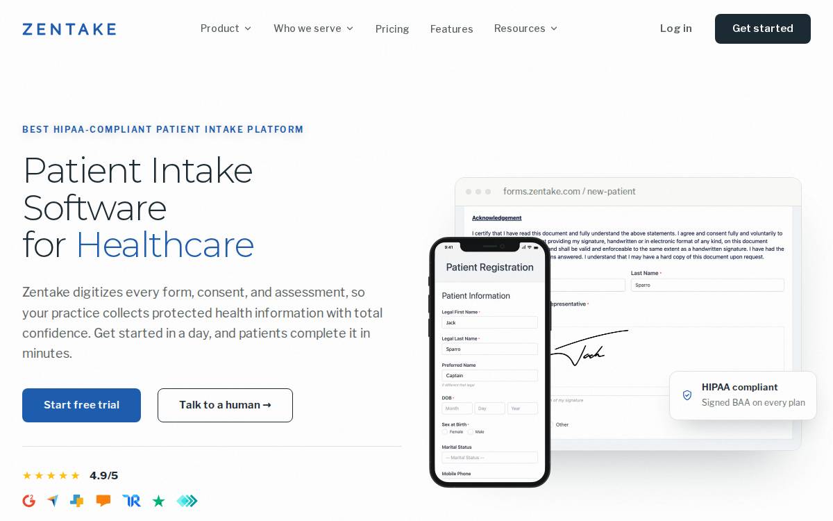 Zentake website preview