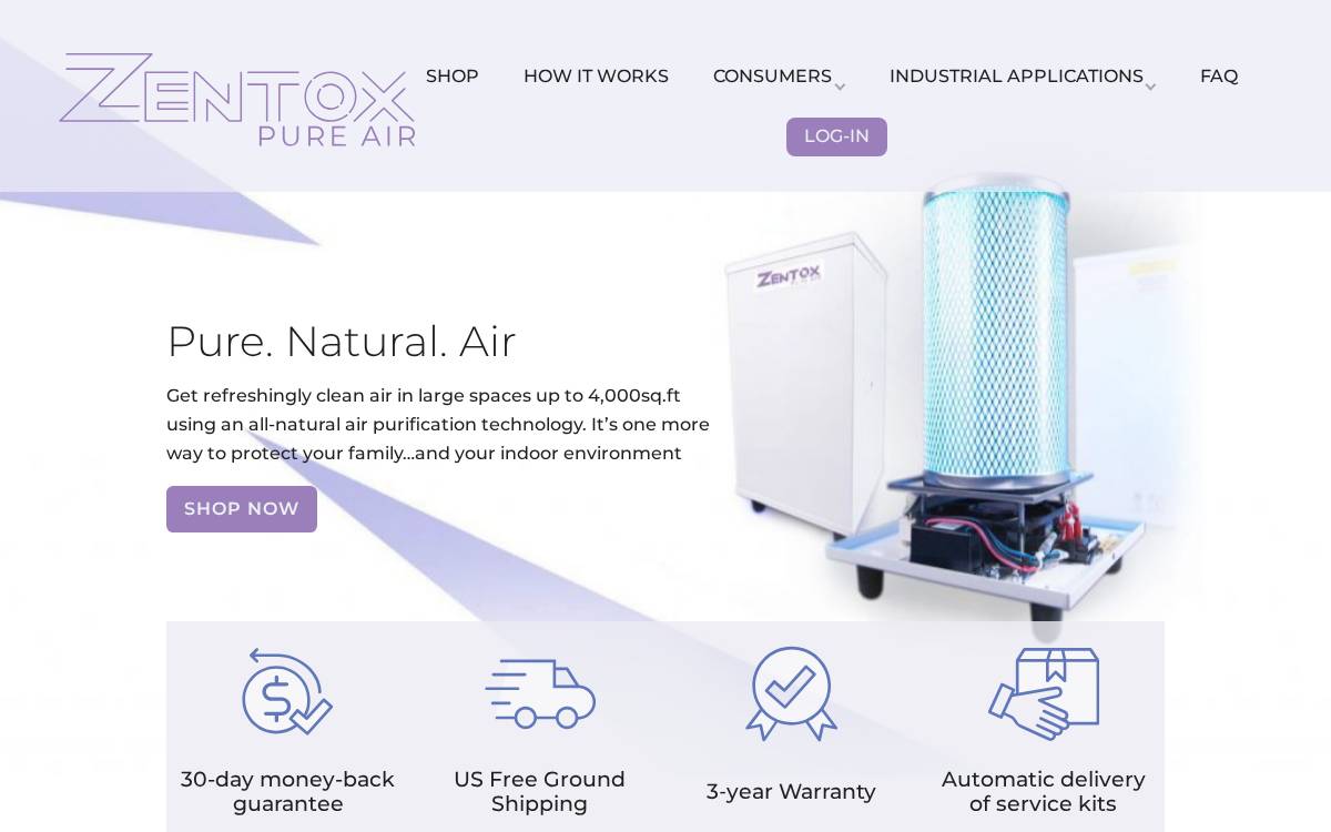 Zentox website preview