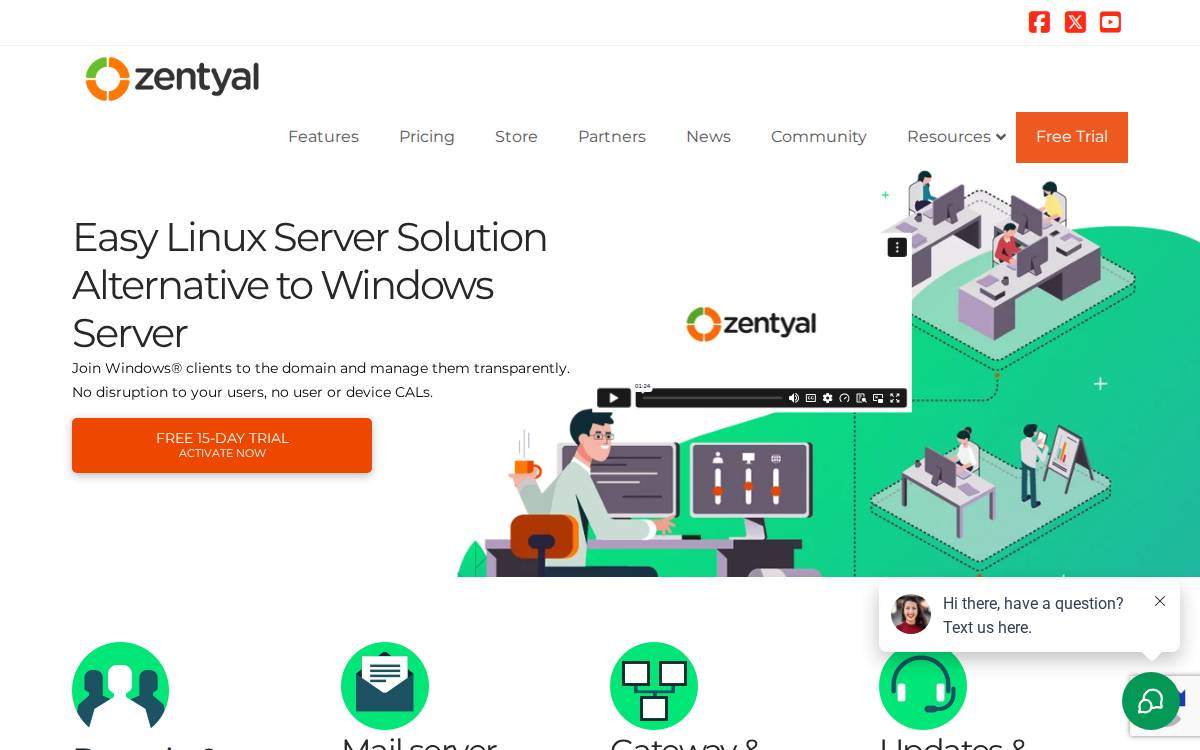 Zentyal website preview
