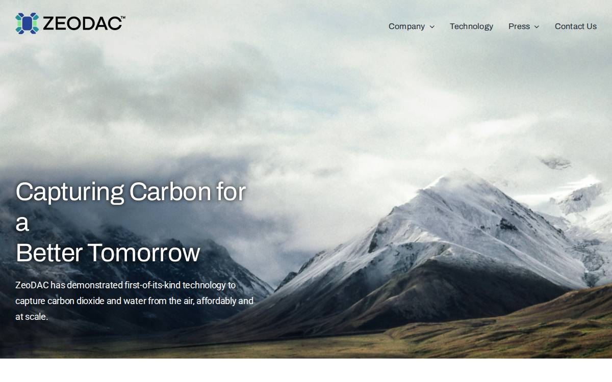 ZeoDAC website preview