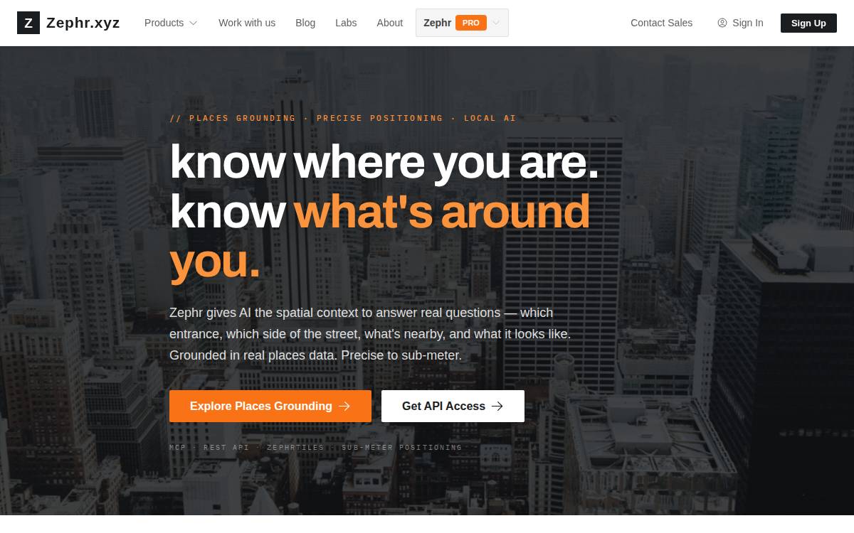 Zephr website preview