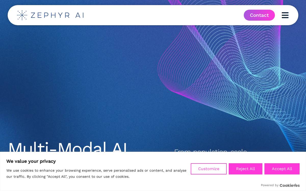 Zephyr AI website preview