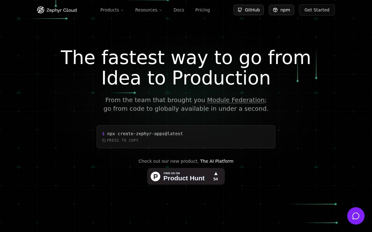 Zephyr Cloud website preview