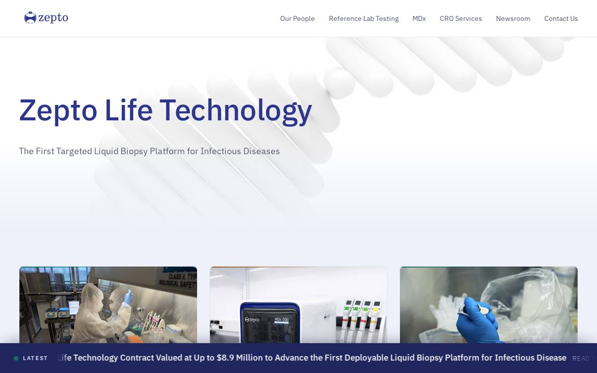 Zeptolife website preview