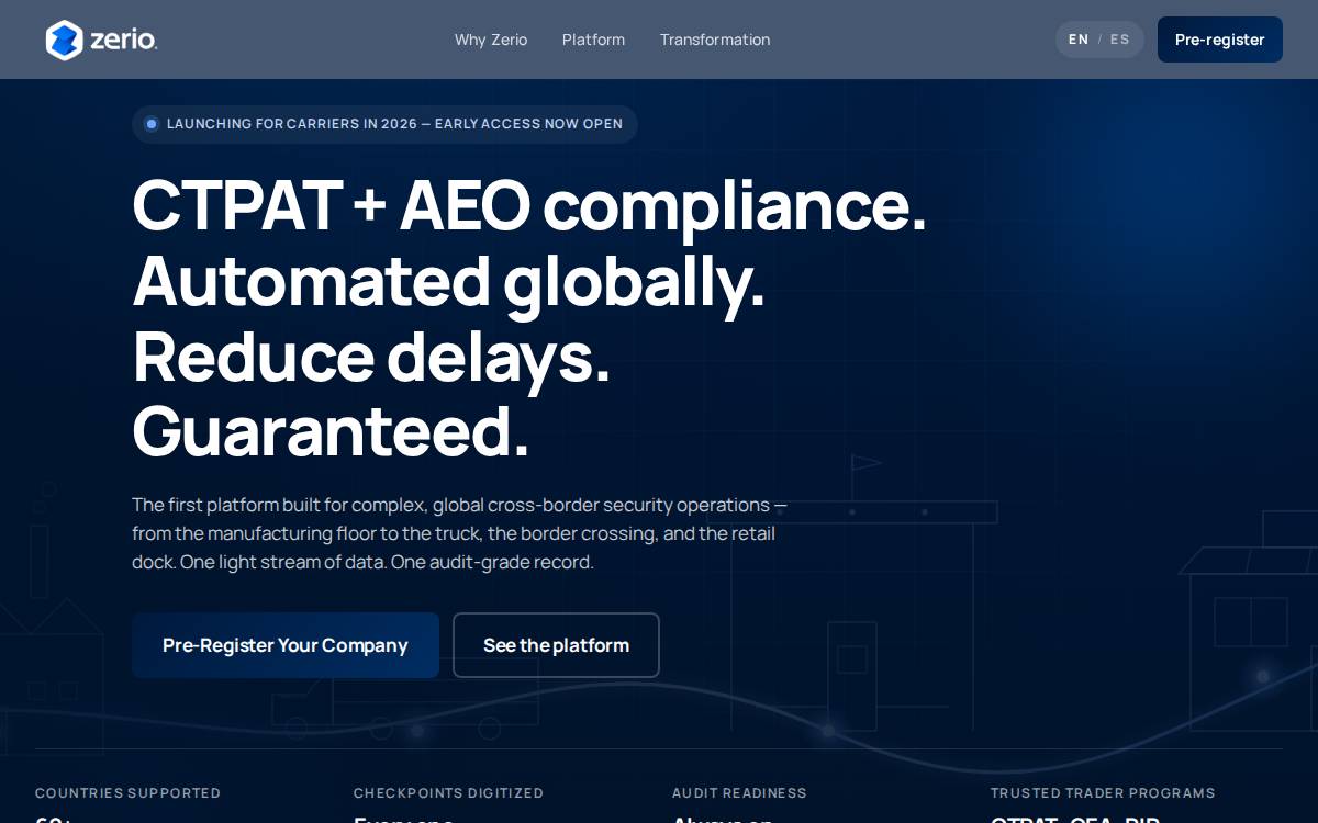 Zerio website preview