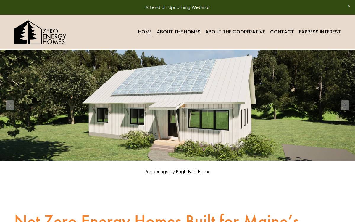 Zero Energy Homes website preview