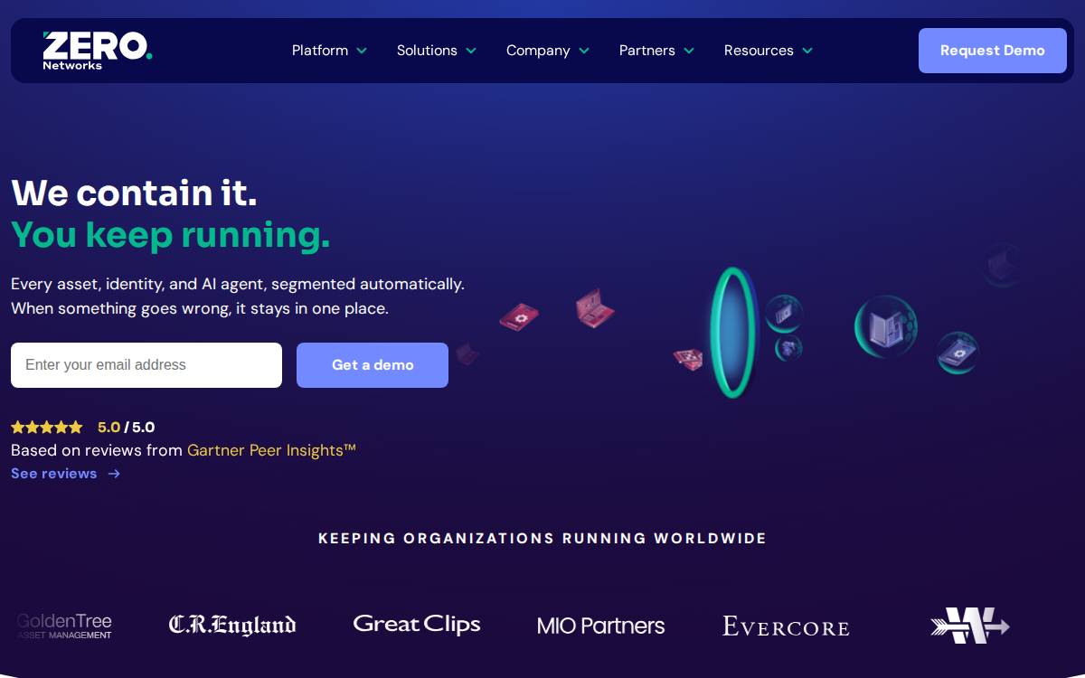 Zero Networks website preview