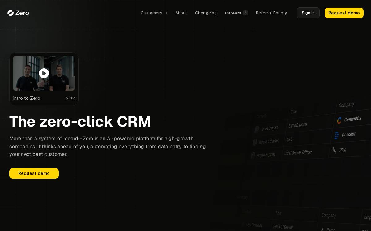 Zero Technologies website preview