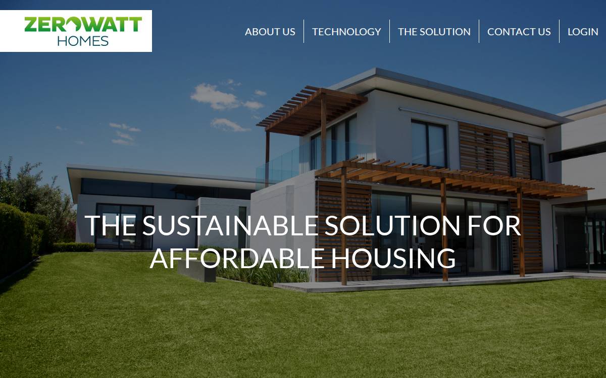 Zero Watt Homes website preview