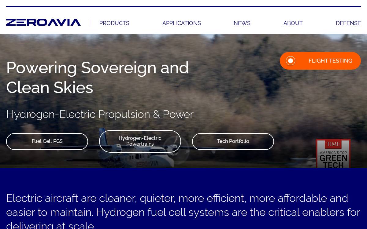 ZeroAvia x-tech-robotics website preview