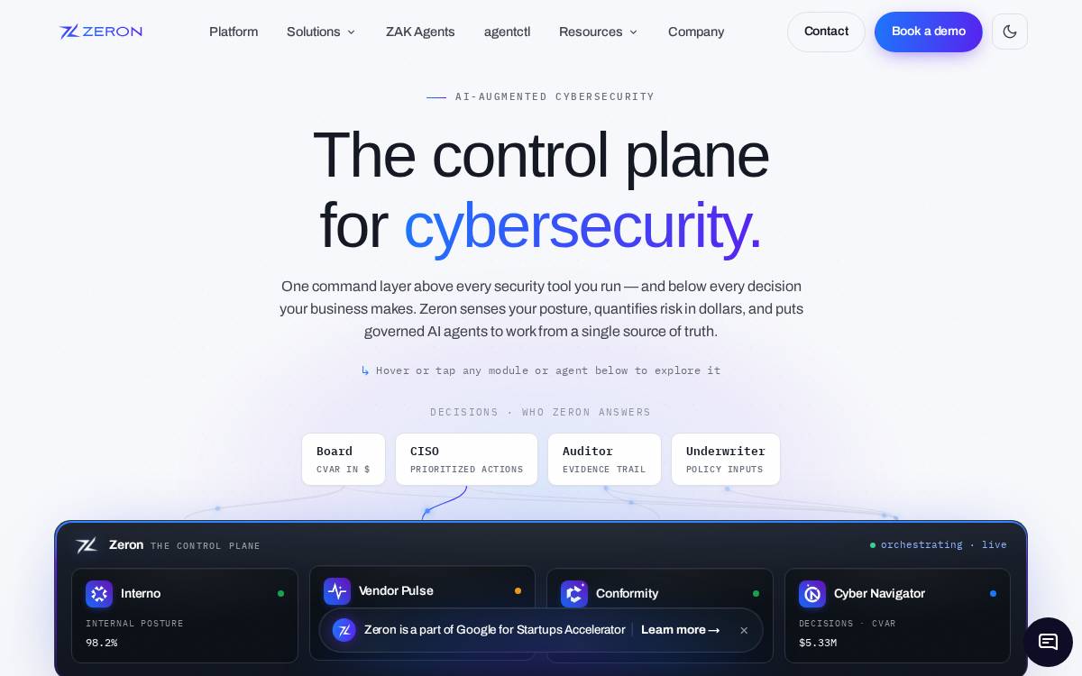 Zeron website preview