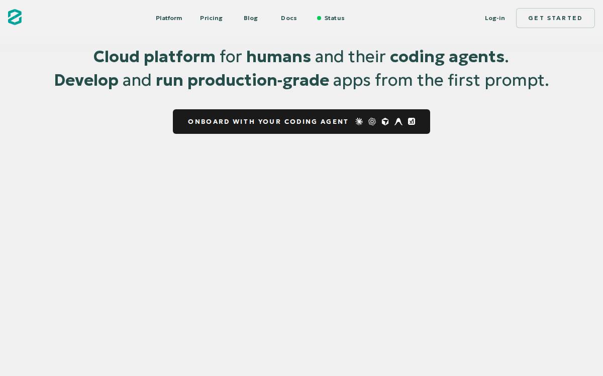 Zerops Platform website preview