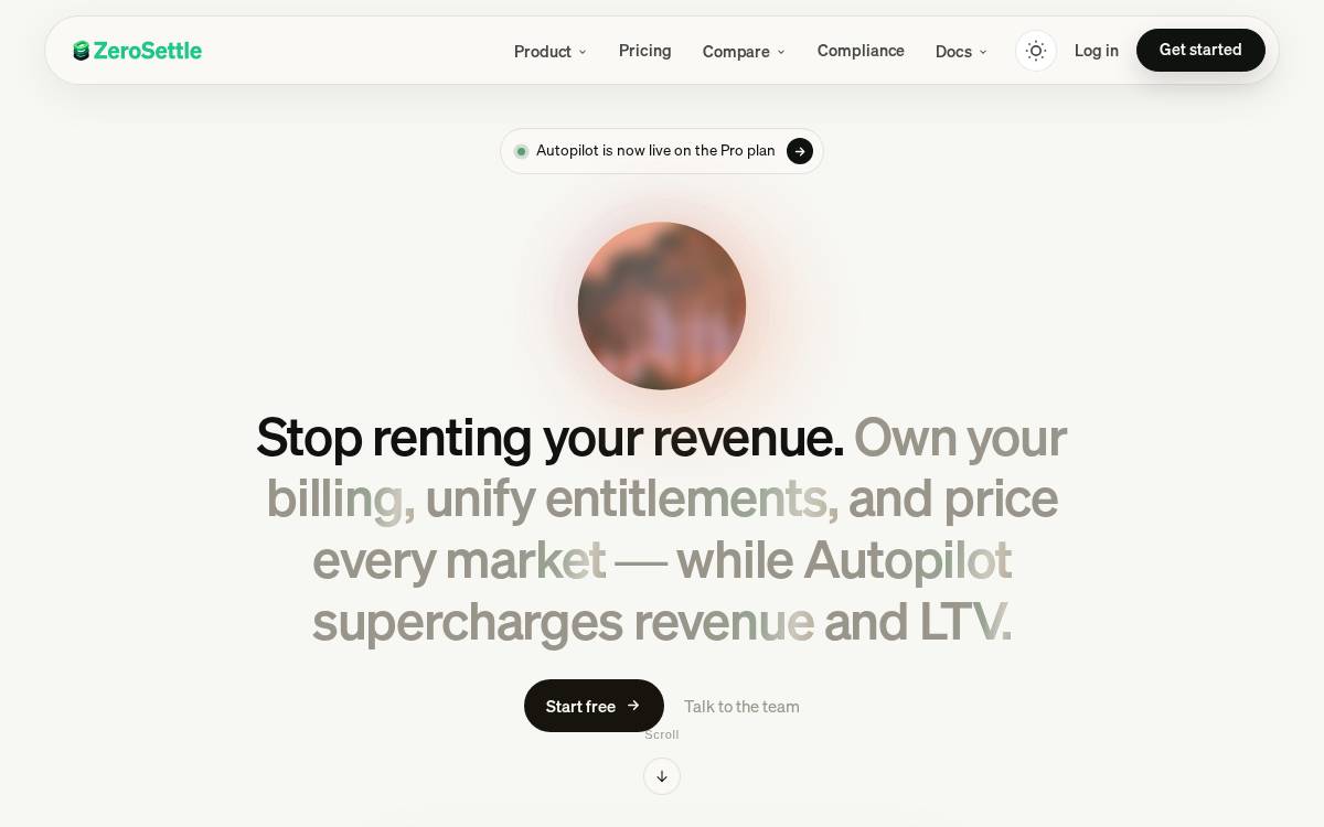ZeroSettle website preview