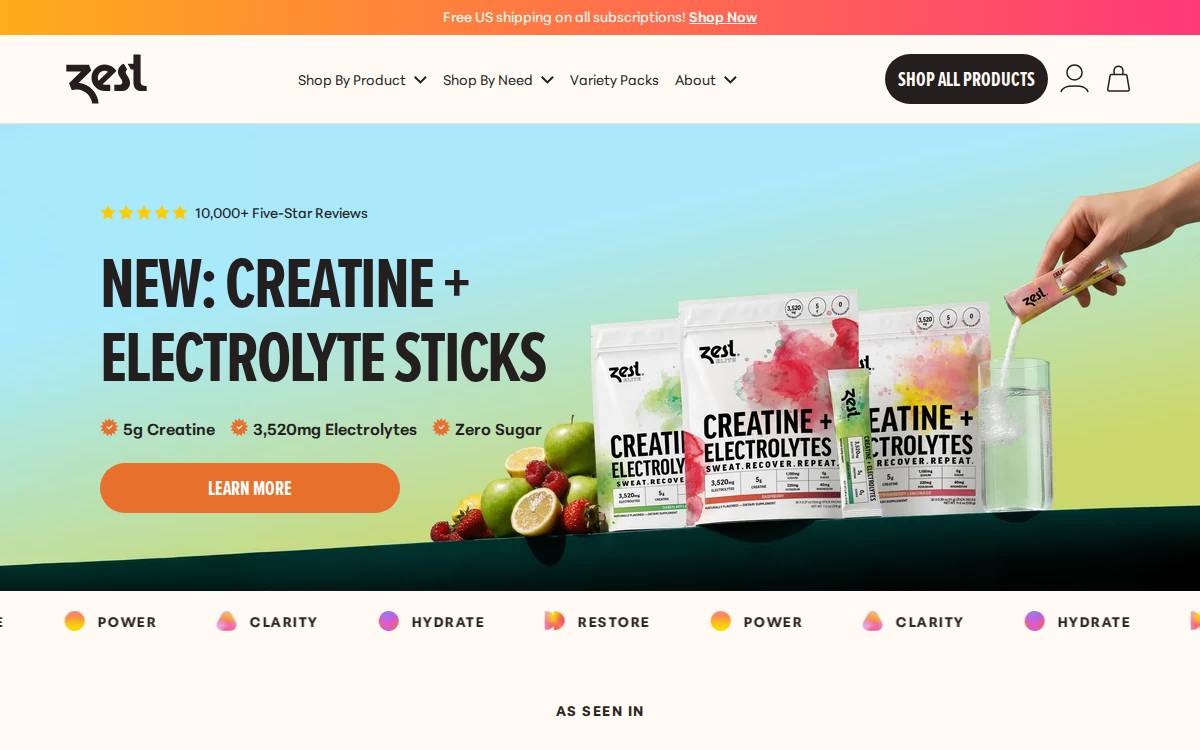 Zest Tea website preview