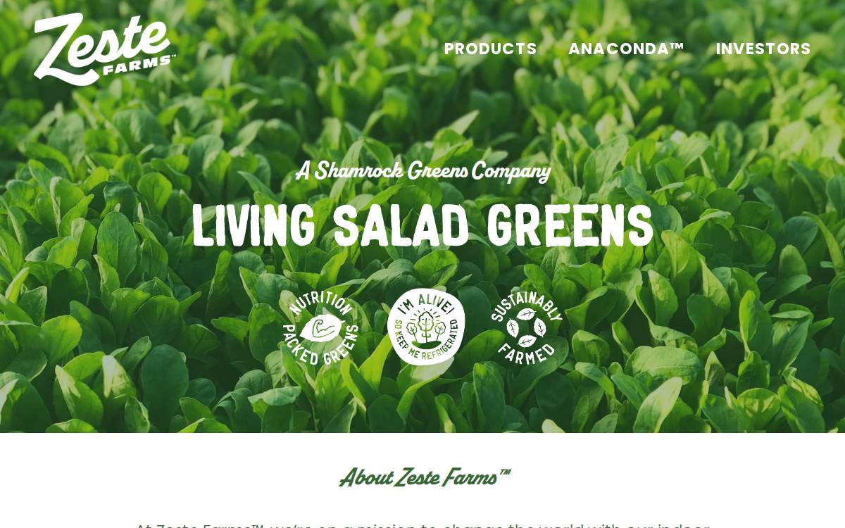 Zestefarms website preview