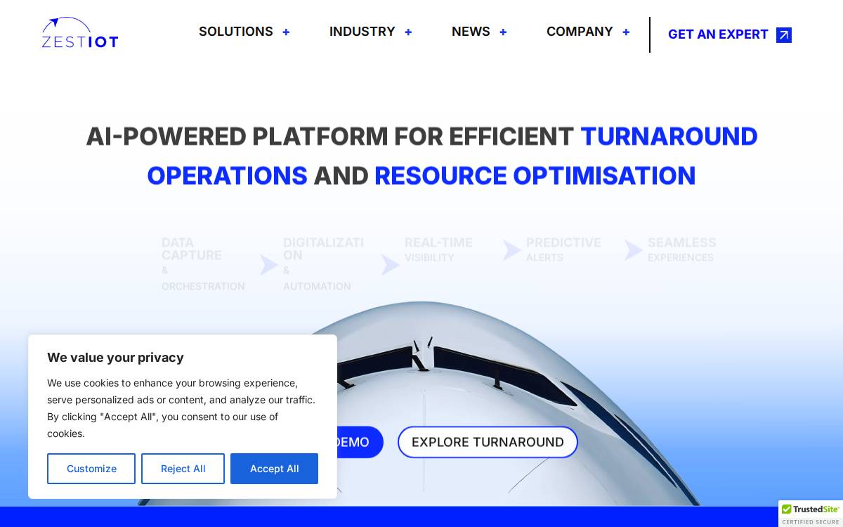 Zestiot website preview