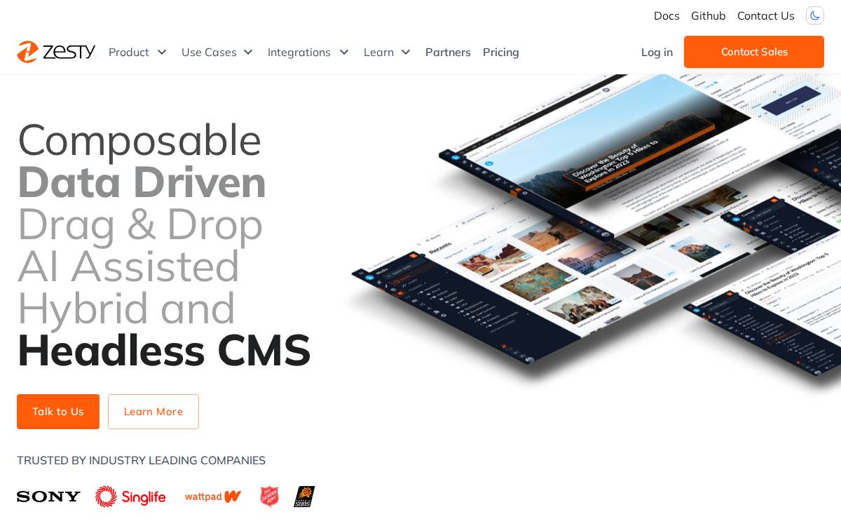 Zesty website preview