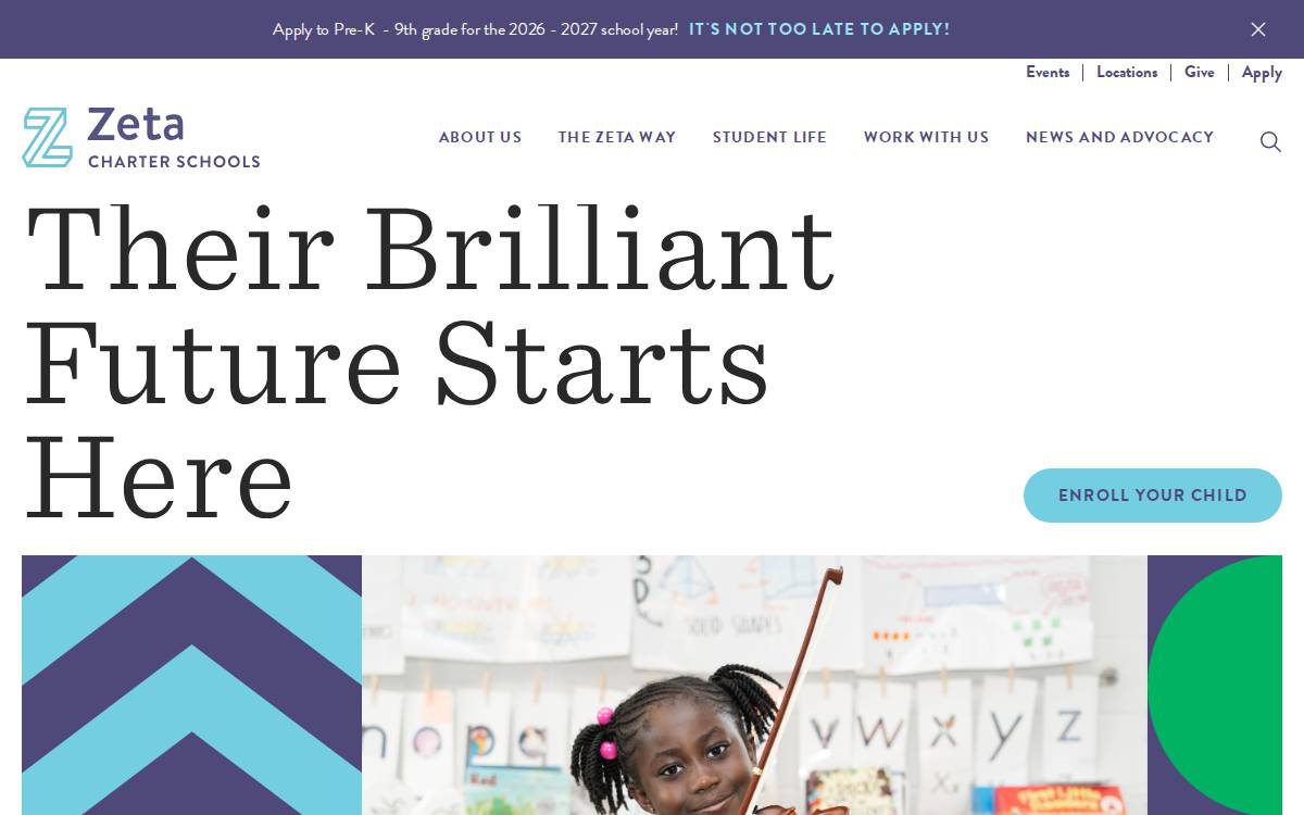 Zeta Charter Schools 8 Schools | NY Elementary website preview