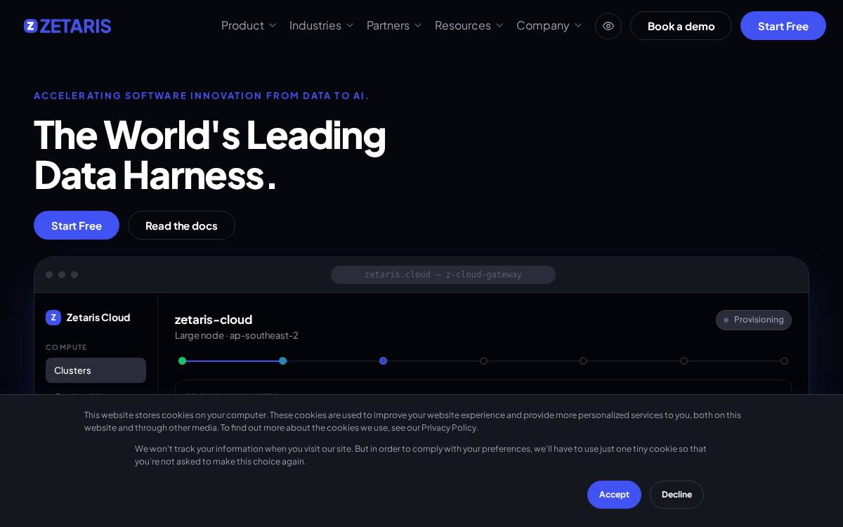 Zetaris website preview
