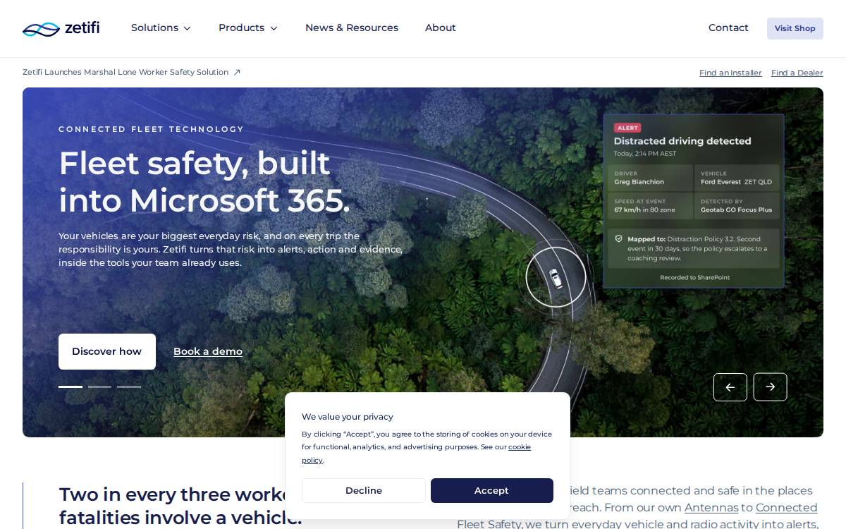 Zetifi website preview