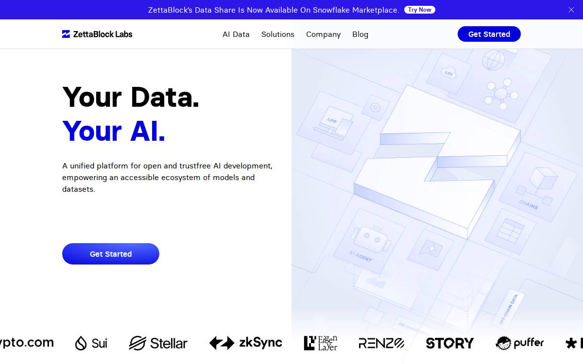 Zettablock website preview