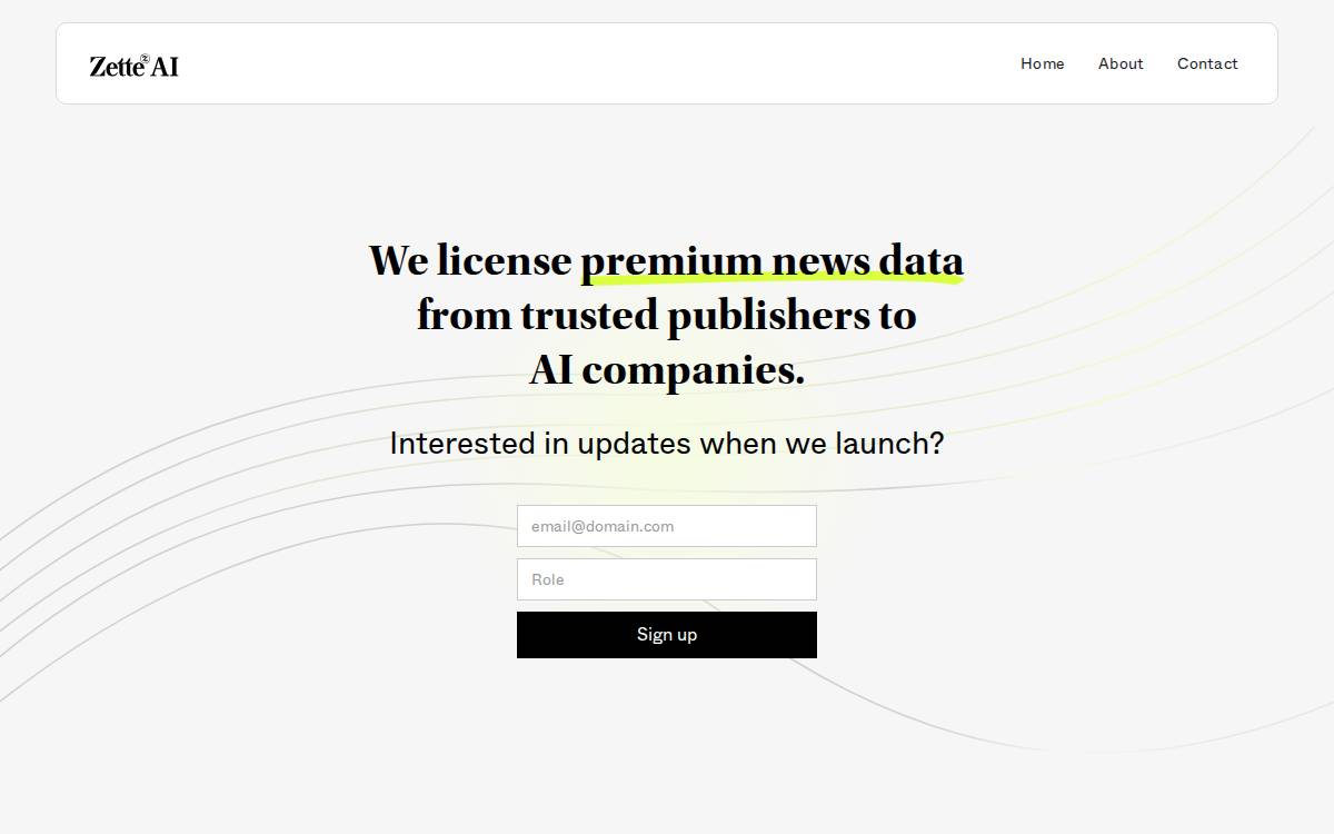 Zette website preview