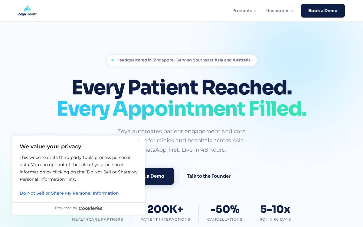 Zeya website preview