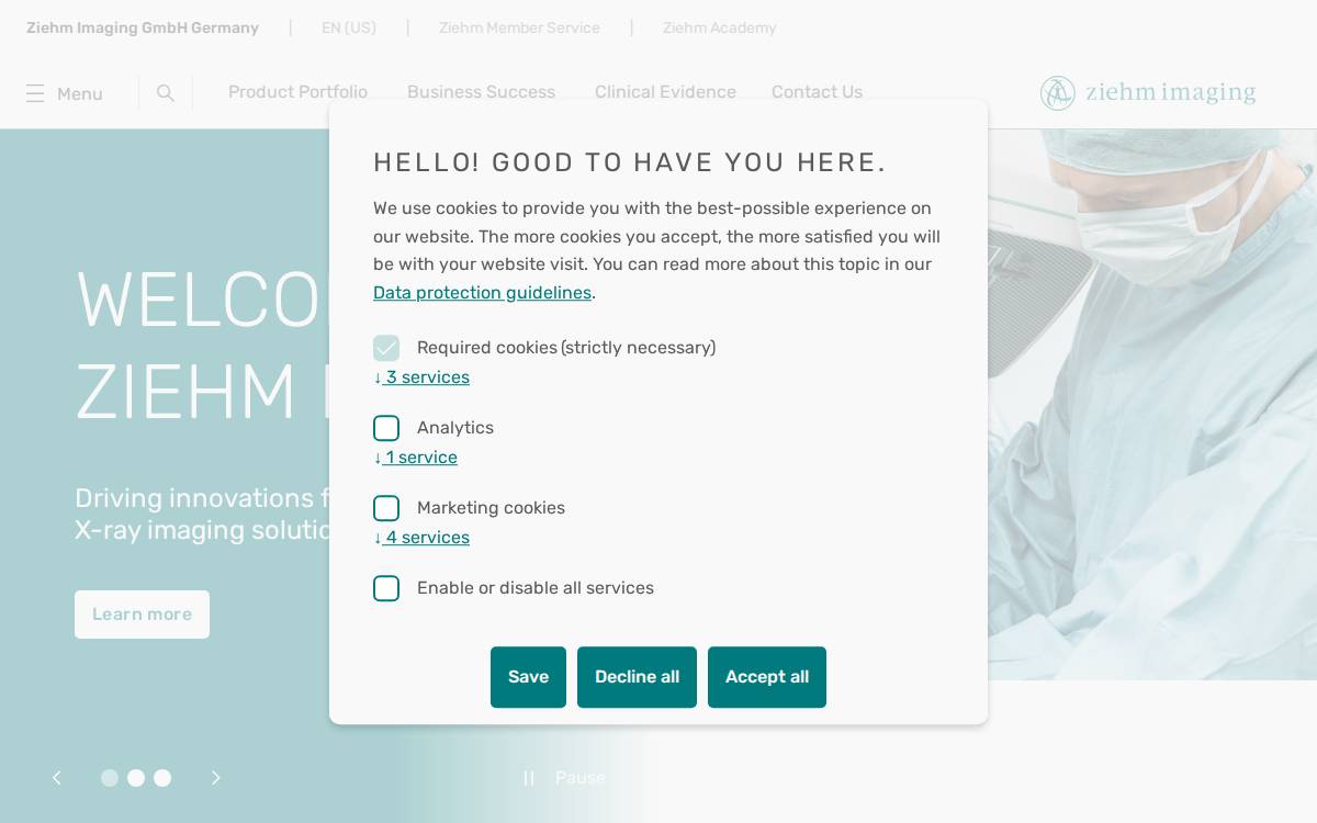 Ziehm Imaging GmbH website preview