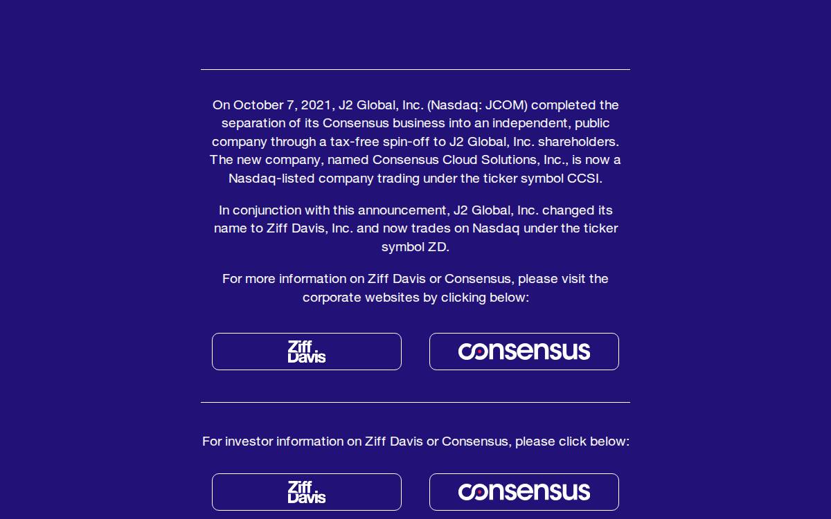 Ziff Davis website preview