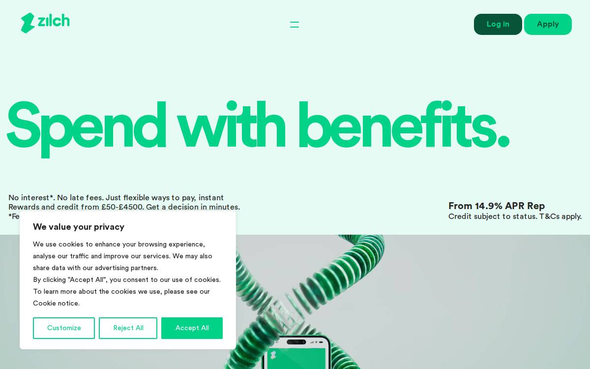 Zilch website preview