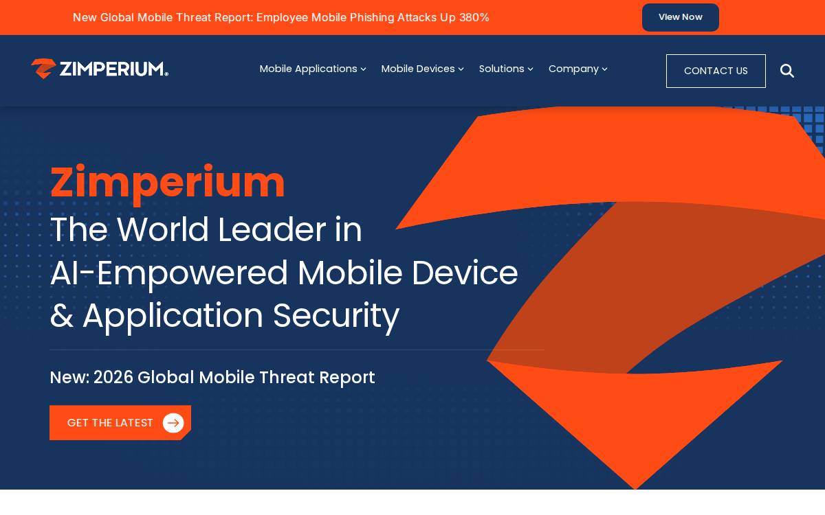 Zimperium website preview