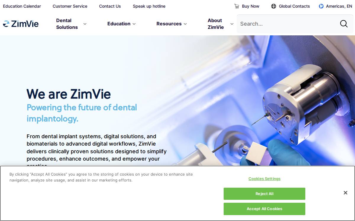 Zimvie website preview