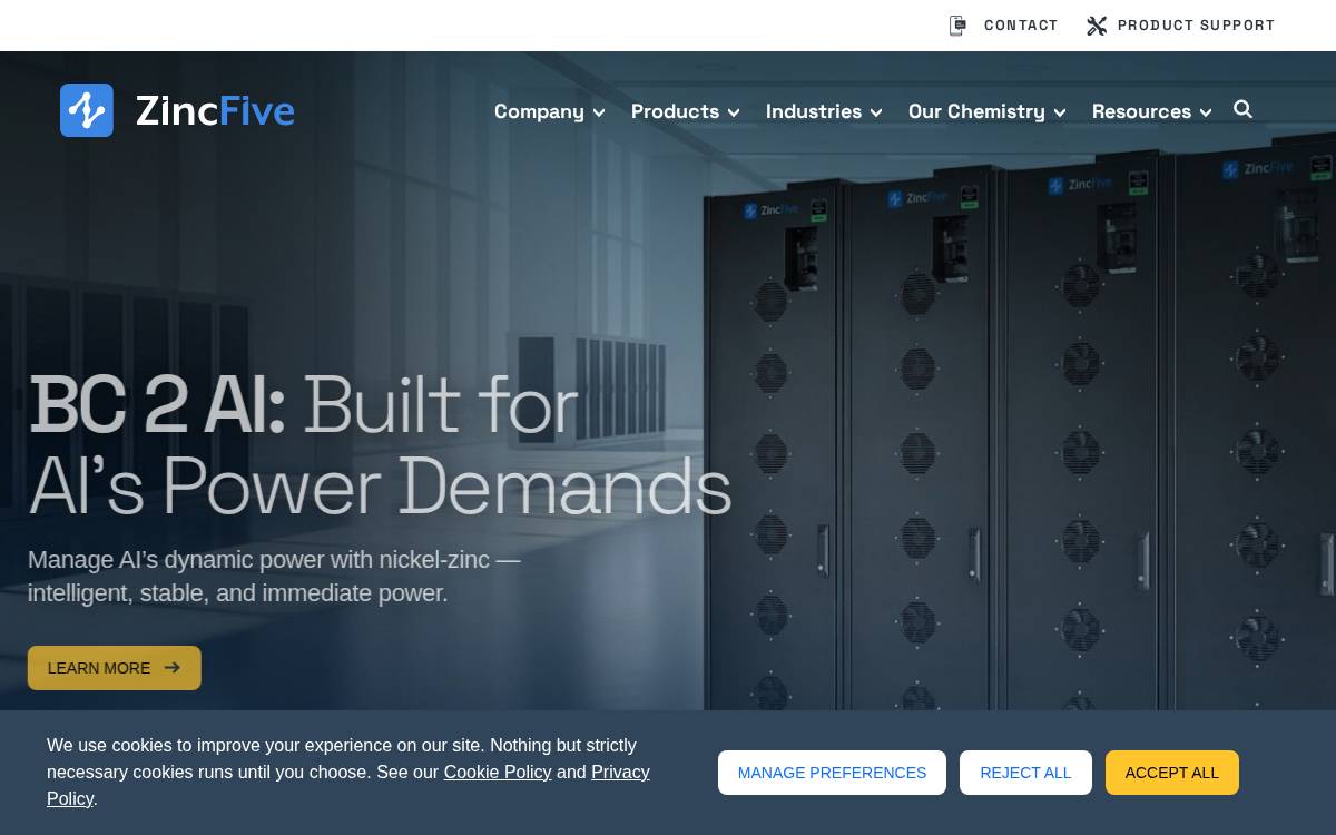 zinc-five website preview