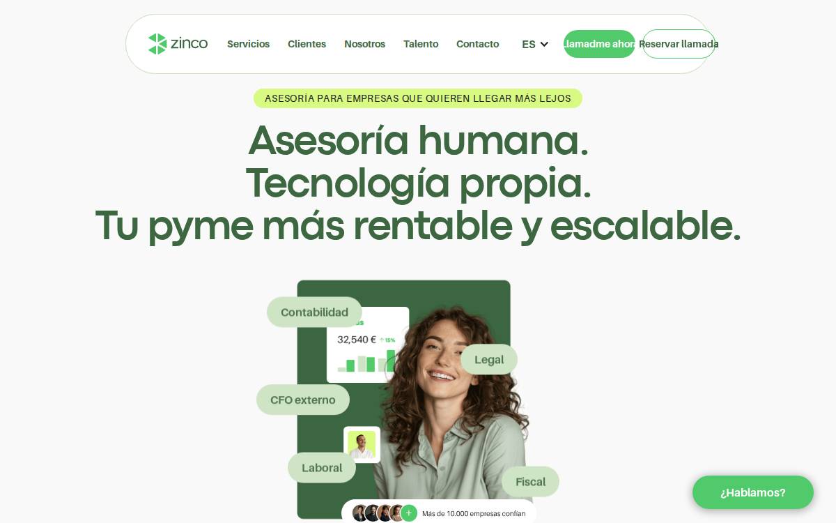 Zinco website preview