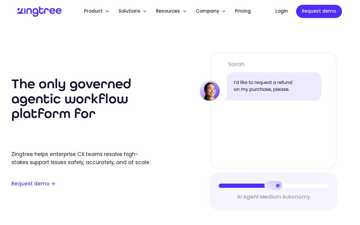 Zingtree website preview
