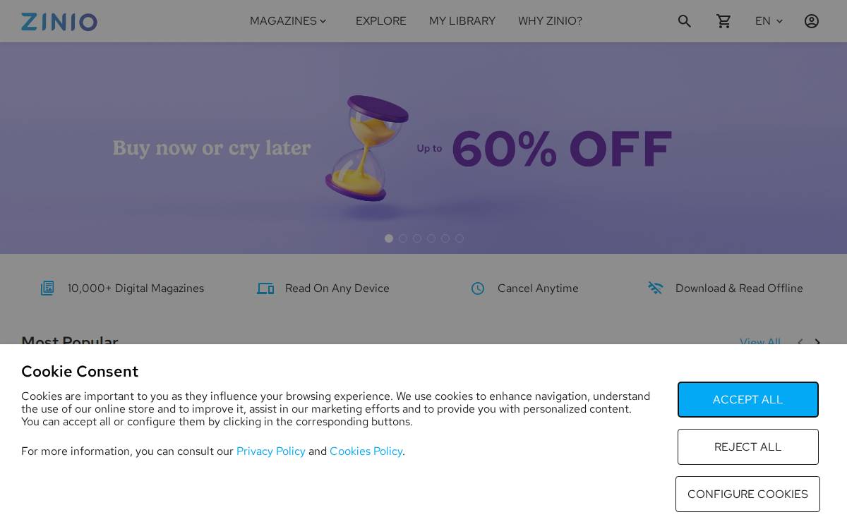 Zinio website preview