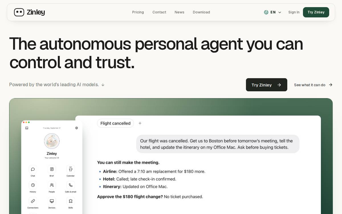 Zinley website preview