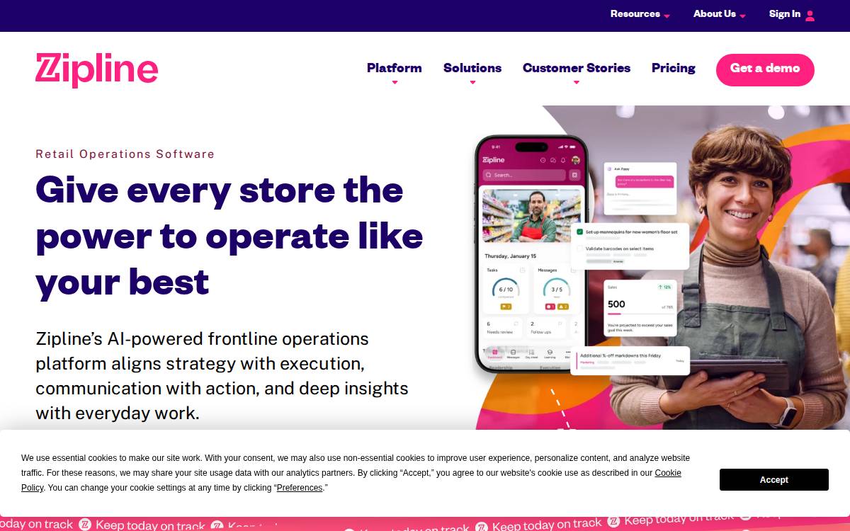 Zipline website preview