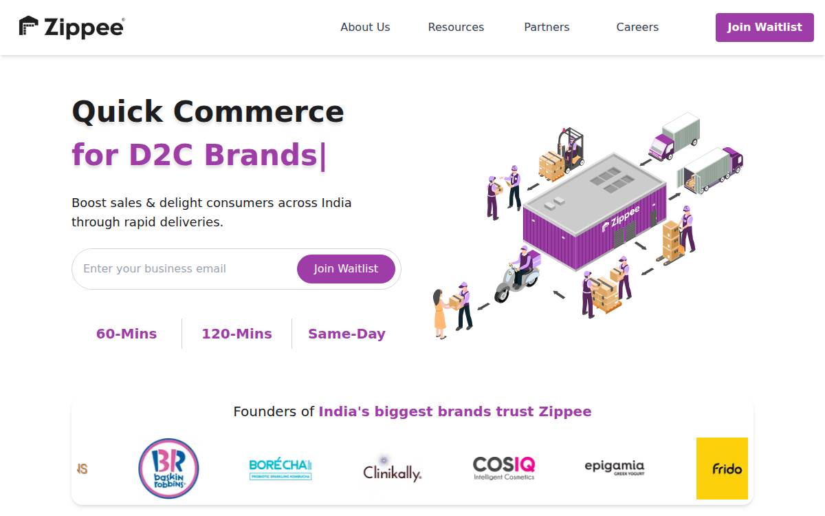 Zippee Logistics Exit website preview