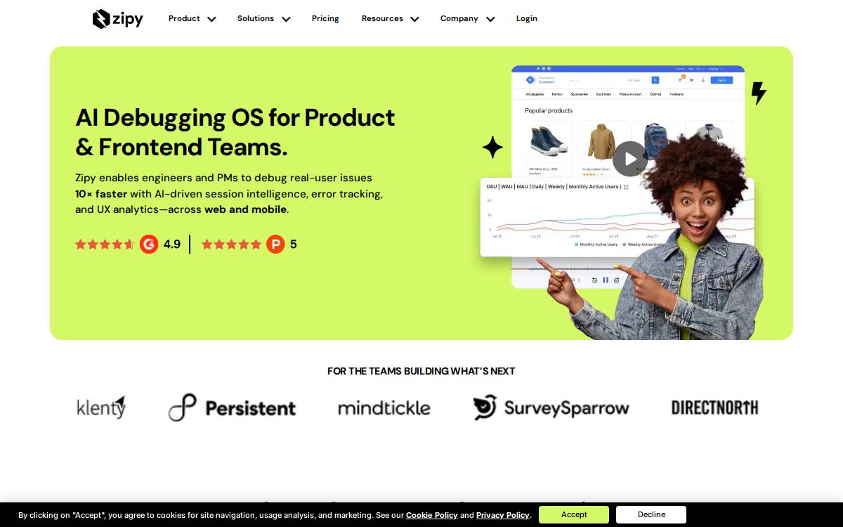 Zipy website preview